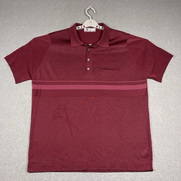 VTG Mondagut Paris Polo Shirt Mens XL Red Golf Embroidered Made in France - Picture 1 of 8